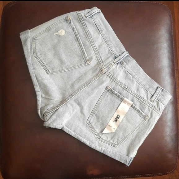 Amuse Society High Waist Denim Shorts with Rolled Cuffs - Picture 6 of 11